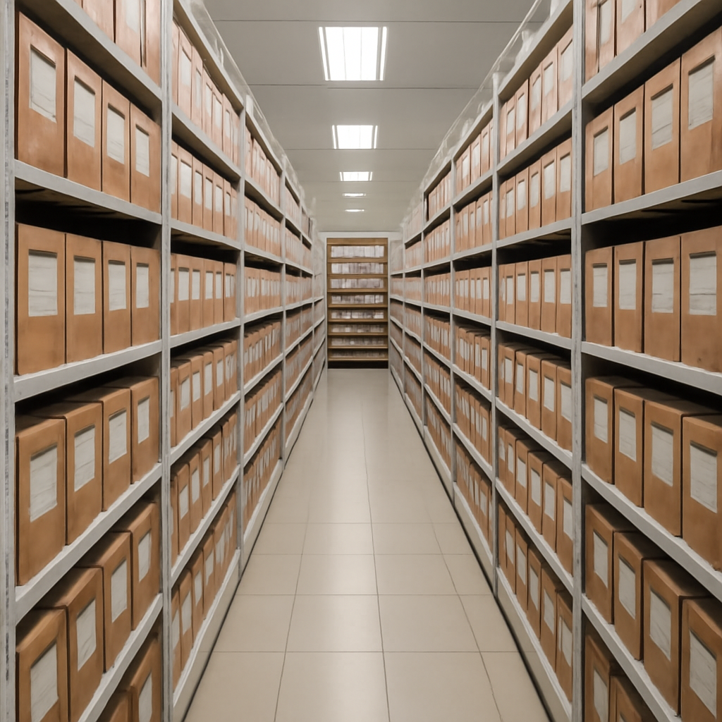 Arquivo morto com padrão de estoque: critérios práticos para localizar documentos físicos sem travar o administrativo